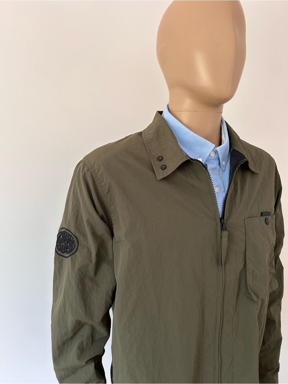 Pretty Green Olive Green Lightweight Nylon Jacket Size XL